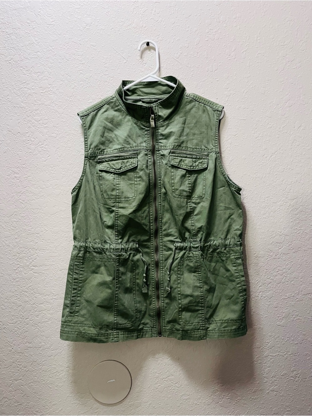 Merona Olive Green Sleeveless Utility Jacket